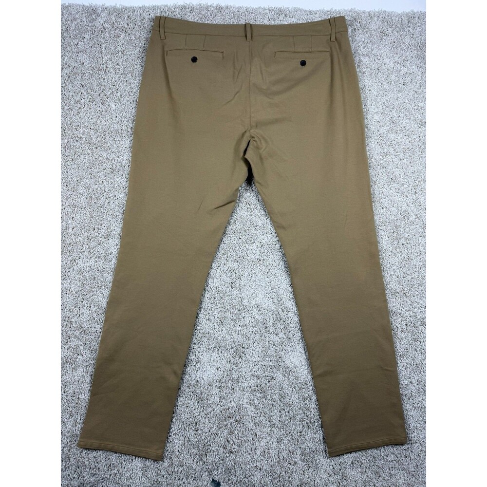 PAIGE Mens Dress Pants Size 38 Khaki Stretch Flat Front Casual Chino - Picture 9 of 12